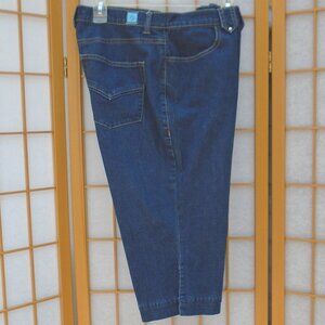 FRESH PRODUCE blue Denim Pedal Pushers - 2% Spandex, 16" inseam